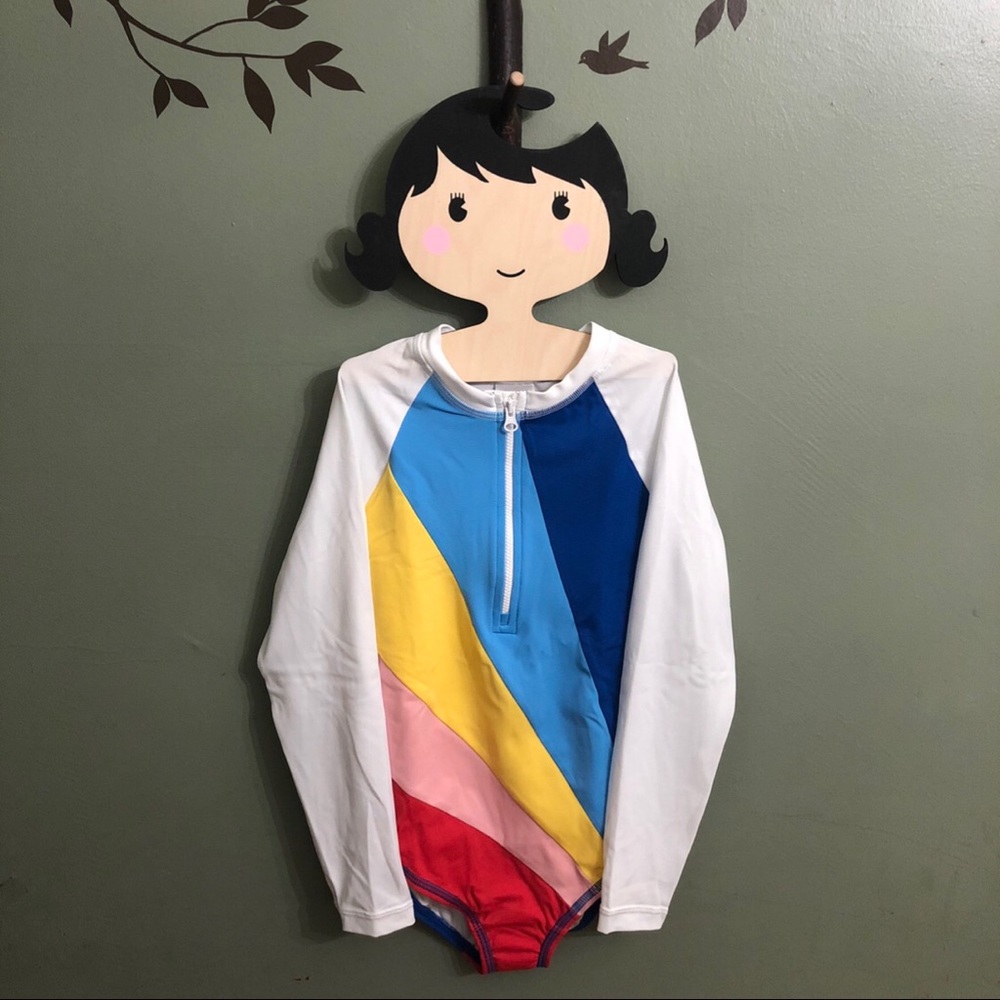 NWT Hanna Andersson Colorblock Rashguard Suit